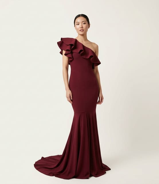  Crimson Flutter Gown 3